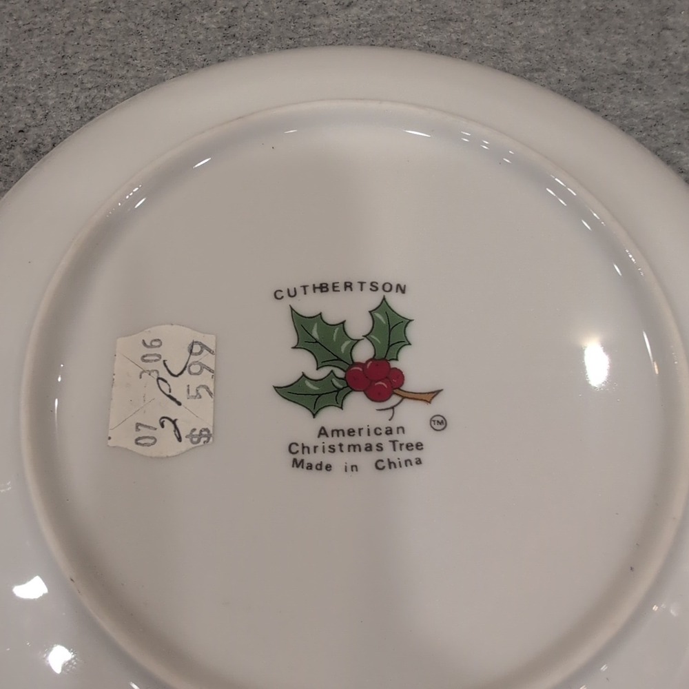 Cuthbertson American Christmas Tree Gravy Boat and Underplate Saucer Set White - Picture 4 of 4